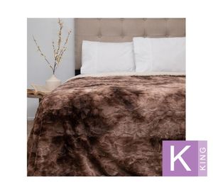 Frazada plush sherpa Deluxe café king 1 un.