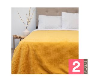 Frazada plush sherpa Deluxe amarillo 2 plazas 1 un.