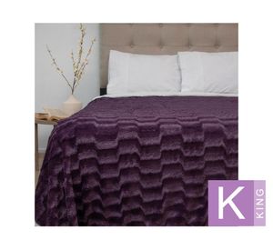 Frazada plush sherpa Deluxe morado king 1 un.