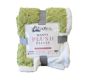 Manta plush sherpa Deluxe verde 1 un.