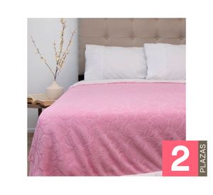 Frazada plush sherpa Deluxe rosado 2 plazas 1 un.