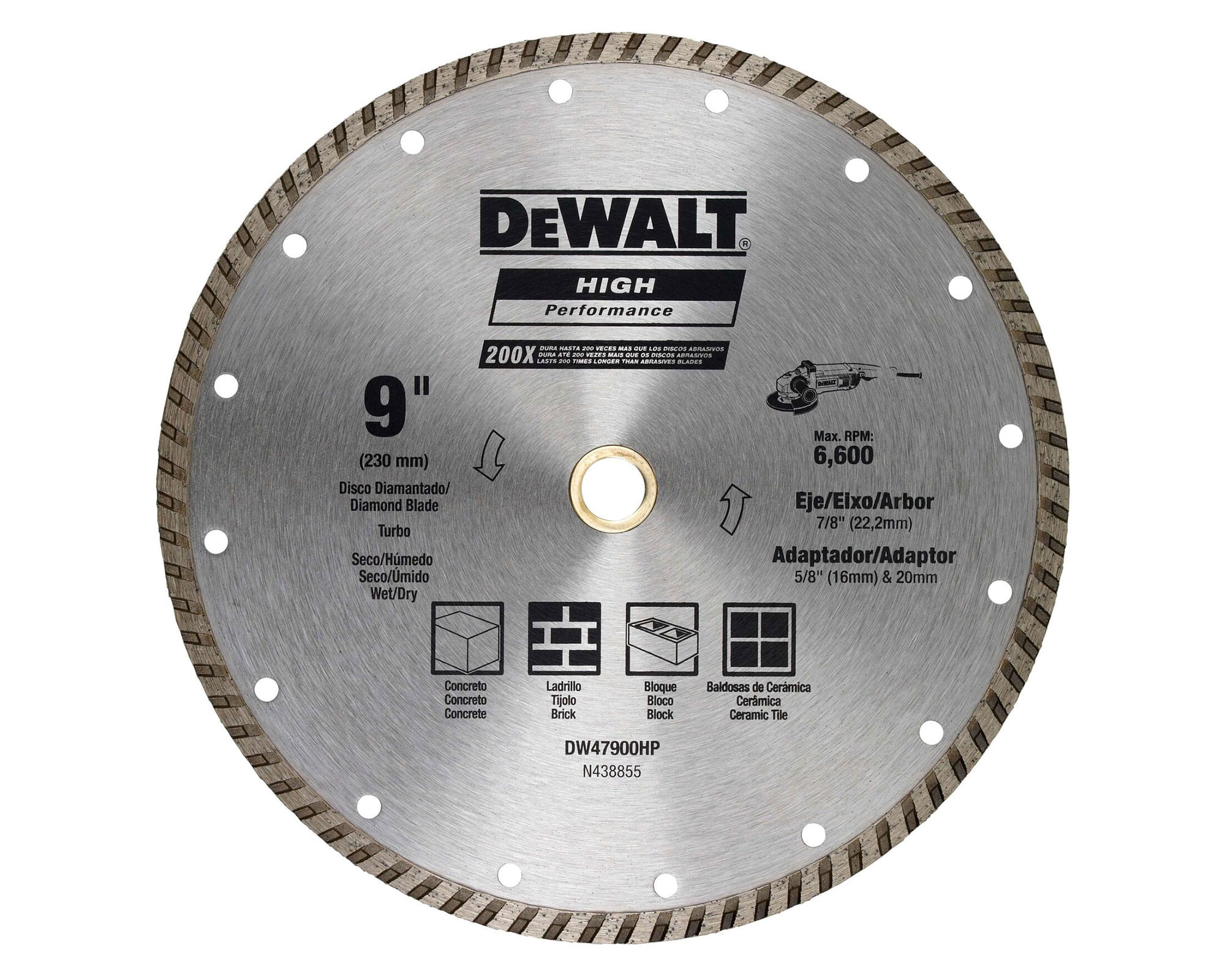 Disco diamantado segmentado 9'' DW47900HP