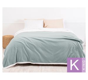 Frazada Polar Sherpa verde king 1 un.