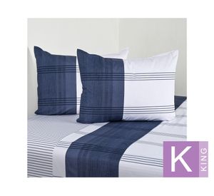 Juego de sábanas king 200 Hilos Bluemoon azul