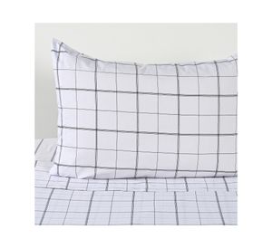 Juego de sábanas 1.5 plazas 200 Hilos Squares blanco