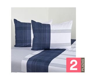 Juego de sábanas 2 plazas 200 Hilos Bluemoon azul