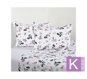 Juego de sábanas king 200 Hilos Bird blanco