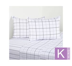 Juego de sábanas king 200 Hilos Squares blanco