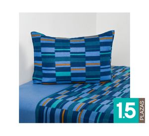 Juego de sábanas 1.5 plazas polar Block azul