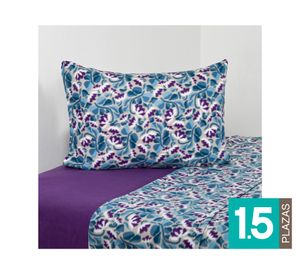 Juego de sábanas 1.5 plazas polar Crik celeste