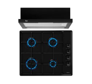 Kit empotrable encimera HLX 640 Black 4 quemadores + campana TL6310