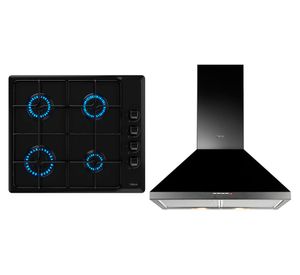 Kit empotrable encimera HLX 640 Black 4 quemadores + campana DBB 60