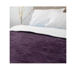 Frazada fluffly sherpa Deluxe morado 2 plazas 1 un.