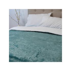 Frazada fluffly sherpa Deluxe verde agua 2 plazas 1 un.