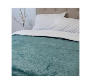Frazada fluffly sherpa Deluxe verde agua 2 plazas 1 un.