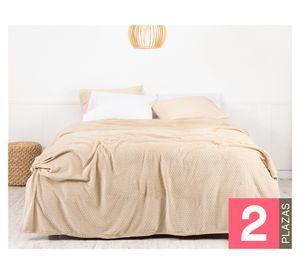 Frazadas Coral embossed beige 2 plazas 1 un.