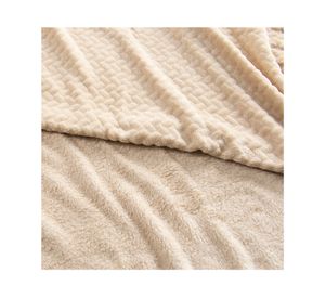 Frazadas Coral embossed beige 2 plazas 1 un.