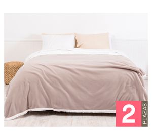 Frazadas Polar sherpa lisa Taupe 2 plazas 1 un.