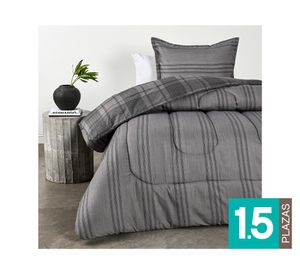 Plumón Squares gris 1.5 plazas