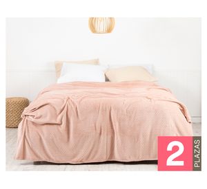 Frazada Coral embossed rosado 2 plazas