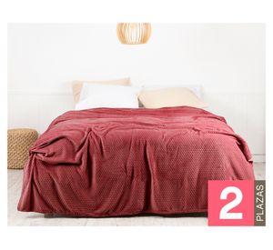 Frazada Coral emboss burdeo 2 plazas 1 un.