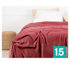 Frazada Coral emboss burdeo 1.5 plazas 1 un.