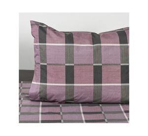 Juego sábanas 1.5 plazas 200 Hilos Check rosado