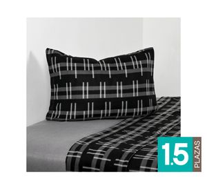 Juego sábanas 1.5 plazas polar Plain negro
