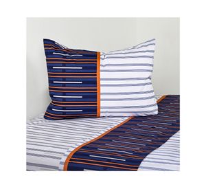 Juego de sábanas 1.5 plazas 144 Hilos Trazos azul