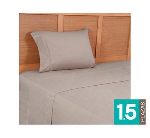 Sábana microfibra 1.5 plazas Mimosa café