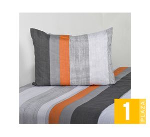 Sábanas 1 plaza 144 hilos Franjas gris