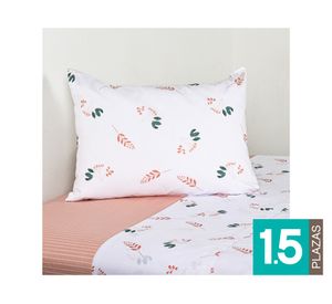 Sábanas 1.5 plazas 144 hilos Ninfa rosa