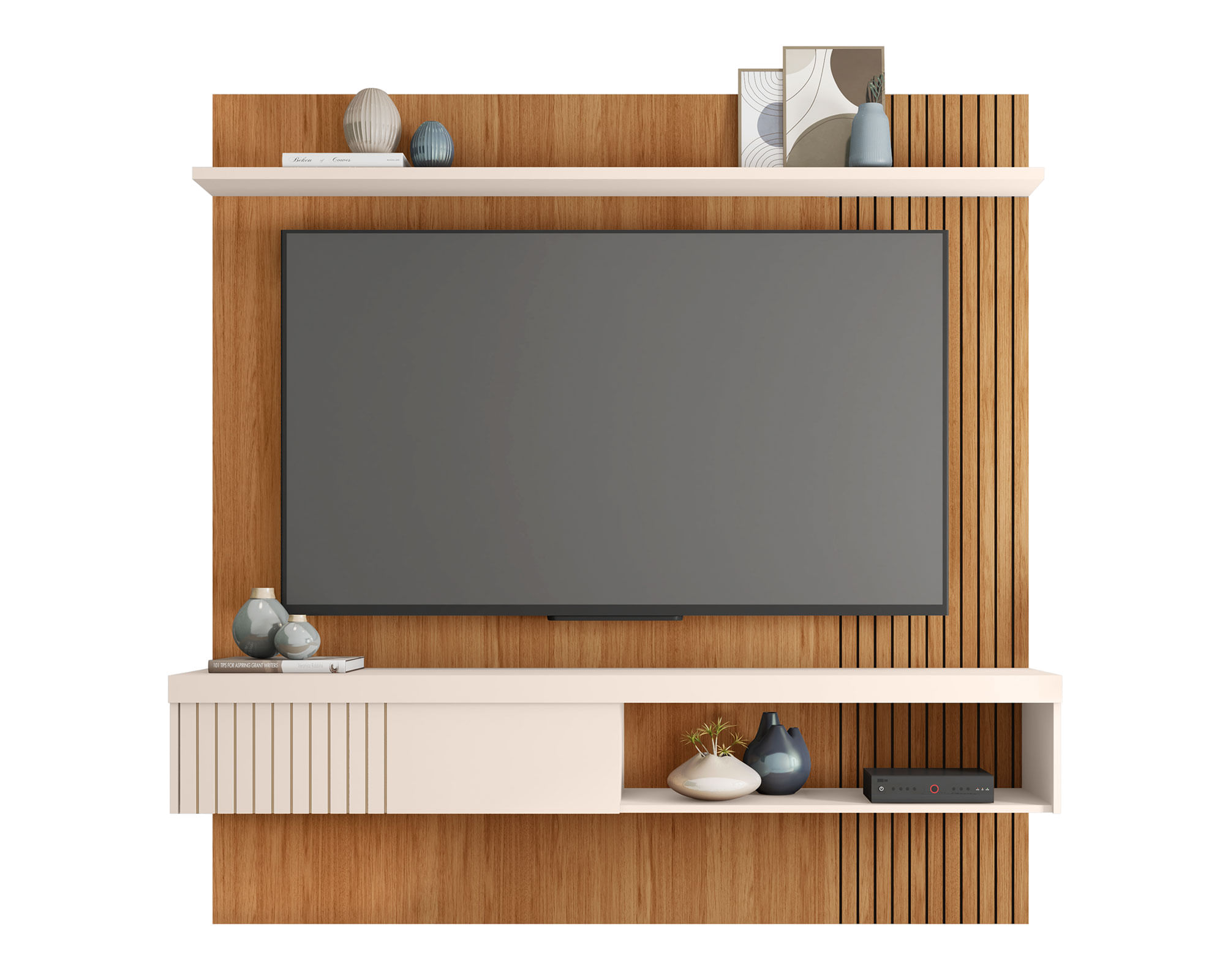 Decocasa Panel TV 65" Jade castaño/off white