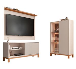 Panel TV 55" + rack 1.3 + vitrina&nbsp; off white