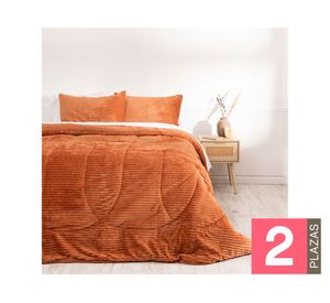 Plumón Corduroy sherpa café 2 plazas