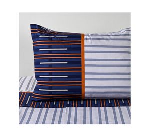 Sábanas 1 plaza 144 hilos Trazos azul