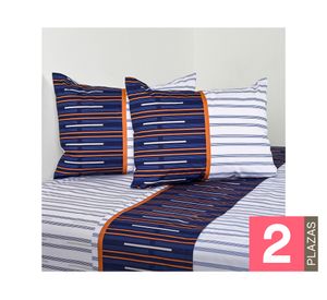 Sábanas 2 plazas 144 hilos Trazos azul