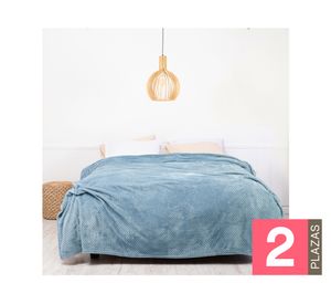 Frazada Popcorn celeste 2 plazas