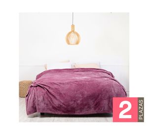 Frazada Popcorn burdeo 2 plazas