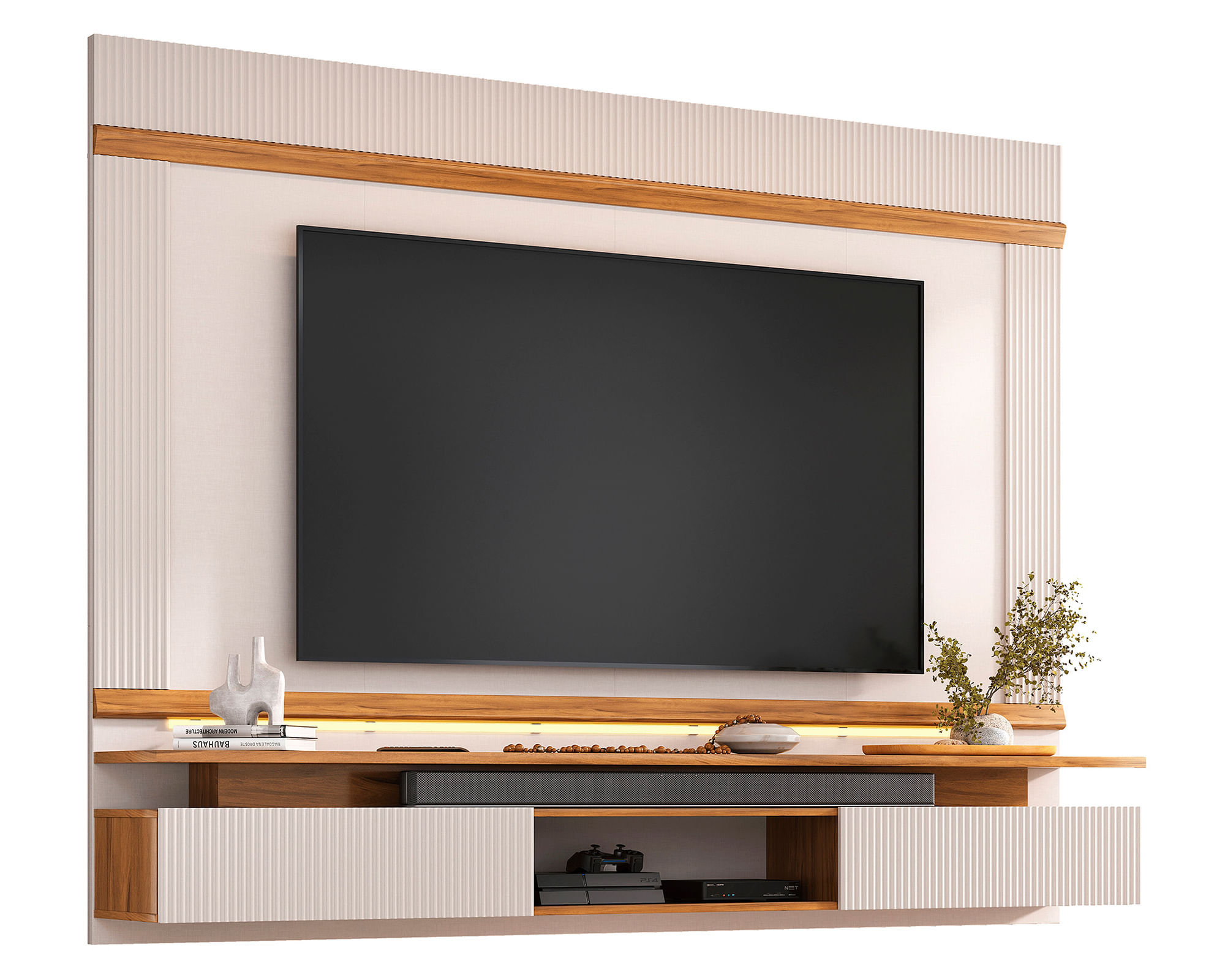 Home Mobili Panel TV 75" Elba off white/café