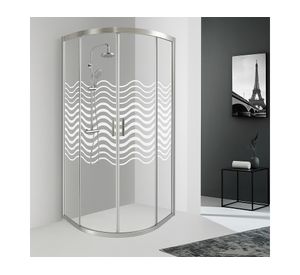 Shower curvo Elegant LC sin receptáculo 185x90x90 cm