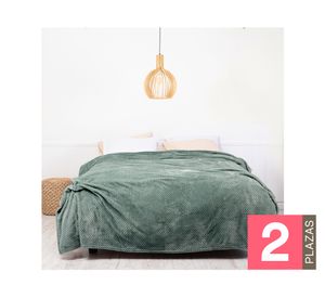 Frazada Popcorn verde 2 plazas
