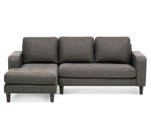 Sofá seccional izquierdo 3 cuerpos Génova poliéster grafito