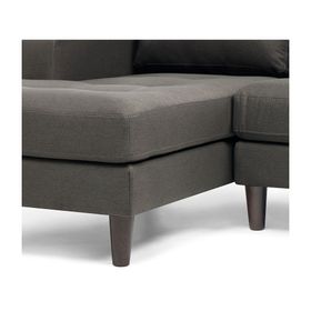 Sofá seccional izquierdo 3 cuerpos Génova poliéster grafito