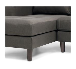 Sofá seccional izquierdo 3 cuerpos Génova poliéster grafito