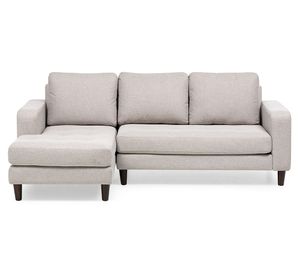 Sofá seccional izquierdo 3 cuerpos Génova poliéster gris