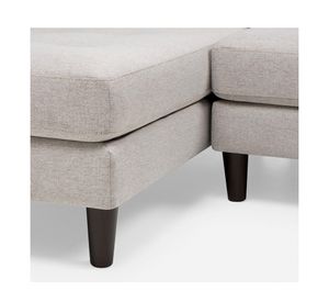 Sofá seccional izquierdo 3 cuerpos Génova poliéster gris