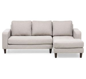 Sofá seccional derecho 3 cuerpos Génova poliéster gris