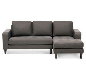 Sofá seccional derecho 3 cuerpos Génova poliéster grafito