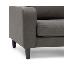 Sofá seccional derecho 3 cuerpos Génova poliéster grafito